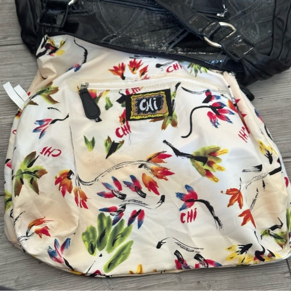 Women’s Purse CHI Carlos Falchi Genuine Leather & Snakeskin Black Shoulder/Hobo - Picture 8 of 9